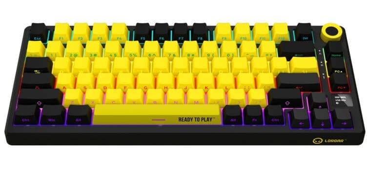 Клавіатура Lorgar KBP7075W Wireless Pro 75% Exploded Black Yellow EN/UA