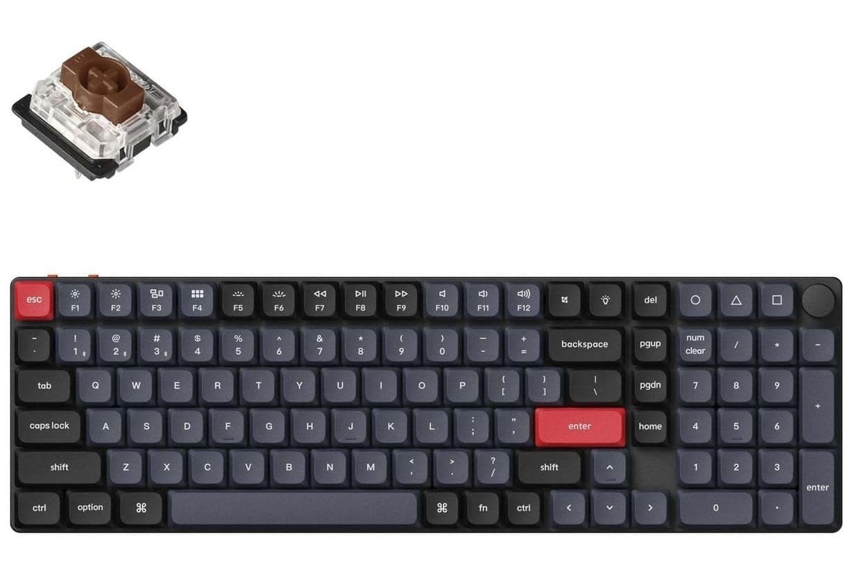 Клавіатура Keychron K17 Gateron MX 2.0 Brown EN/UKR White Led Black
