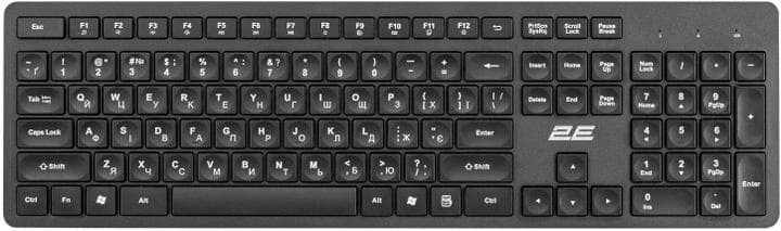 Клавіатура 2E KS260 Wireles EN/UA (2E-KS260WB) Black