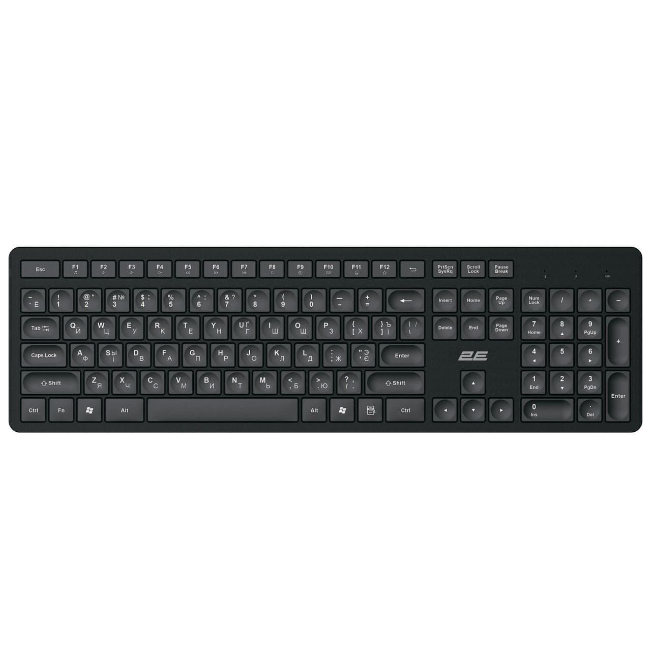 Клавіатура 2E KS260 Wireless EN/UK/RU Black
