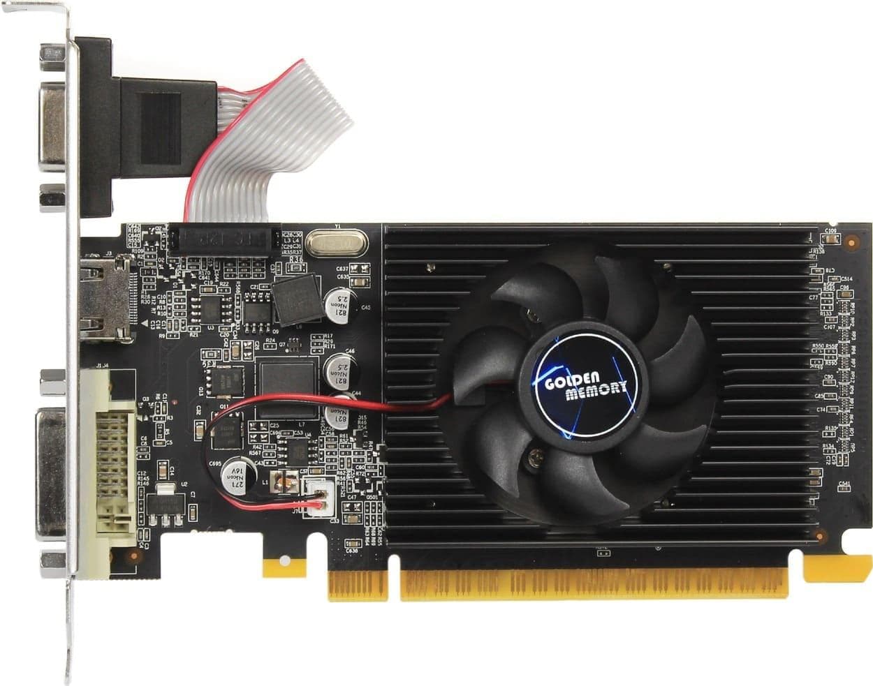 Golden Memory GT 710 2Gb GDDR3, 64-bit, VGA/DVI/HDMI, 954/1600 MHz, Low Profile