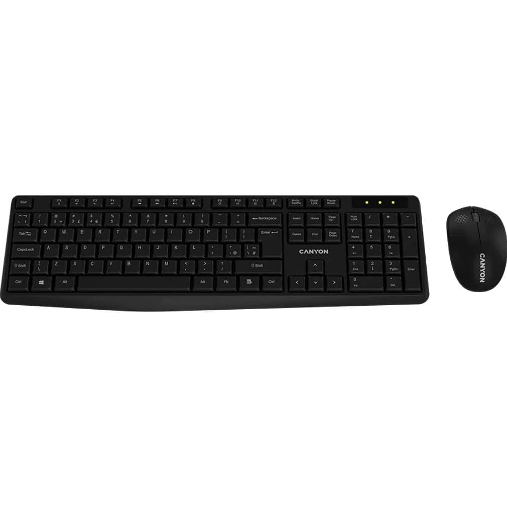 Комплект (Клавіатура та миша) CANYON SET-W01 Keyboard+Mouse Wireless Black