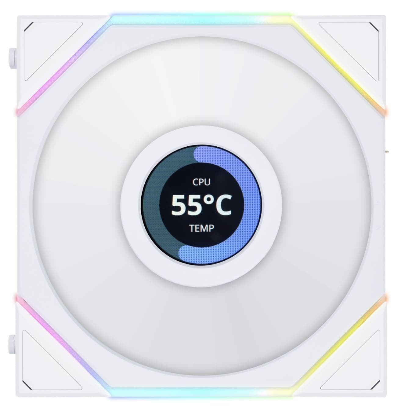 Вентилятор Lian Li Uni Fan TL Wireless LCD 120-1 Reverse White (G99.12RTLLCD1W1W.00)
