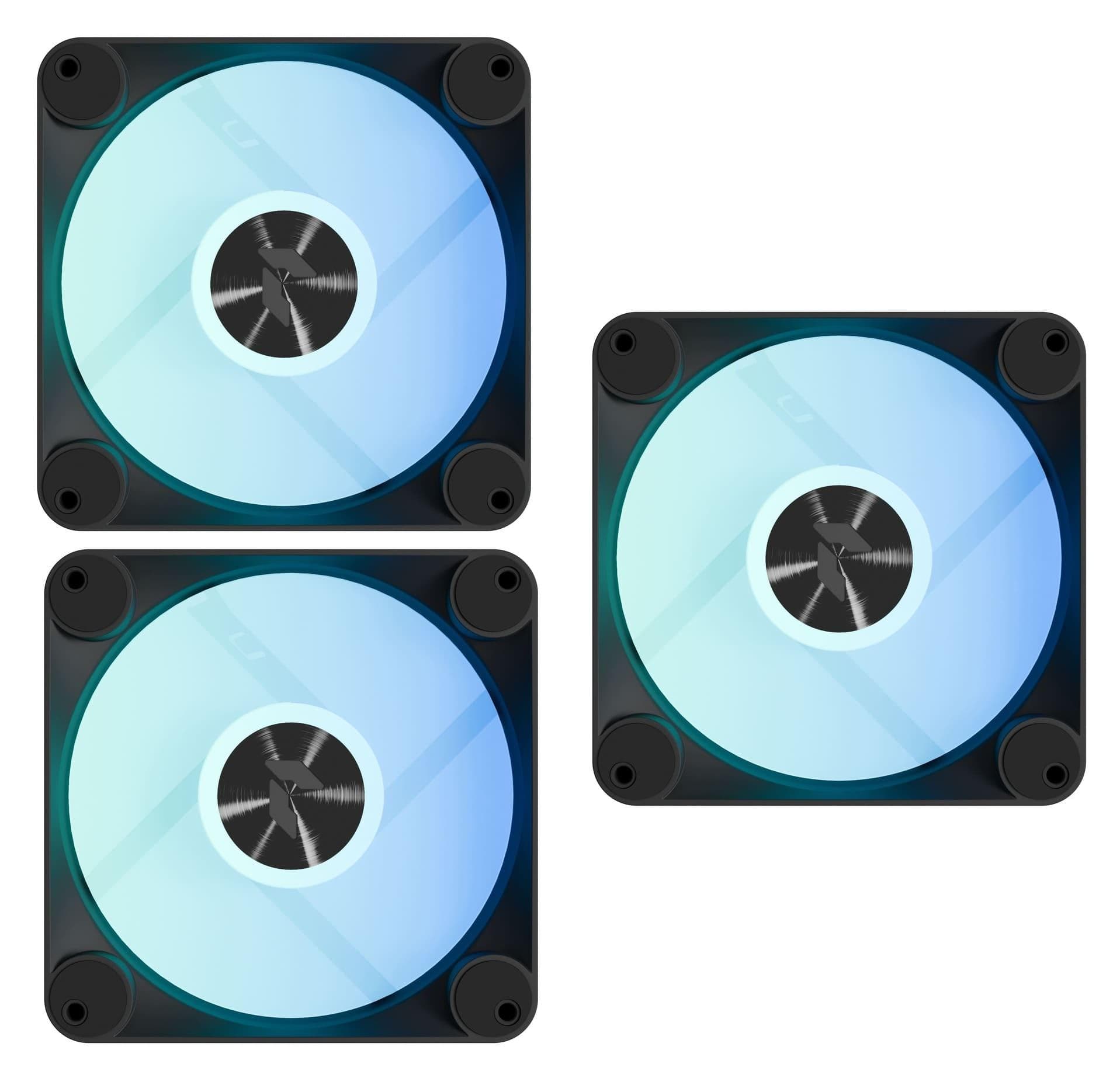 Комплект вентиляторів APNX FP1-R 120 ARGB Black - 3 Pack (APF3-PF11267.11)