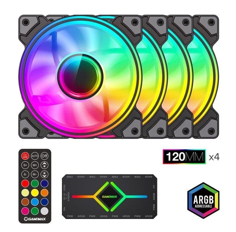 Вентилятор GameMax 120mm*4 KIT  ARGB fan DRH400