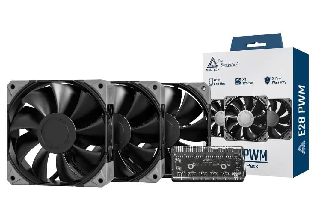 Комплект вентиляторів MONTECH E28 120MM PWM 3 PACK (B)