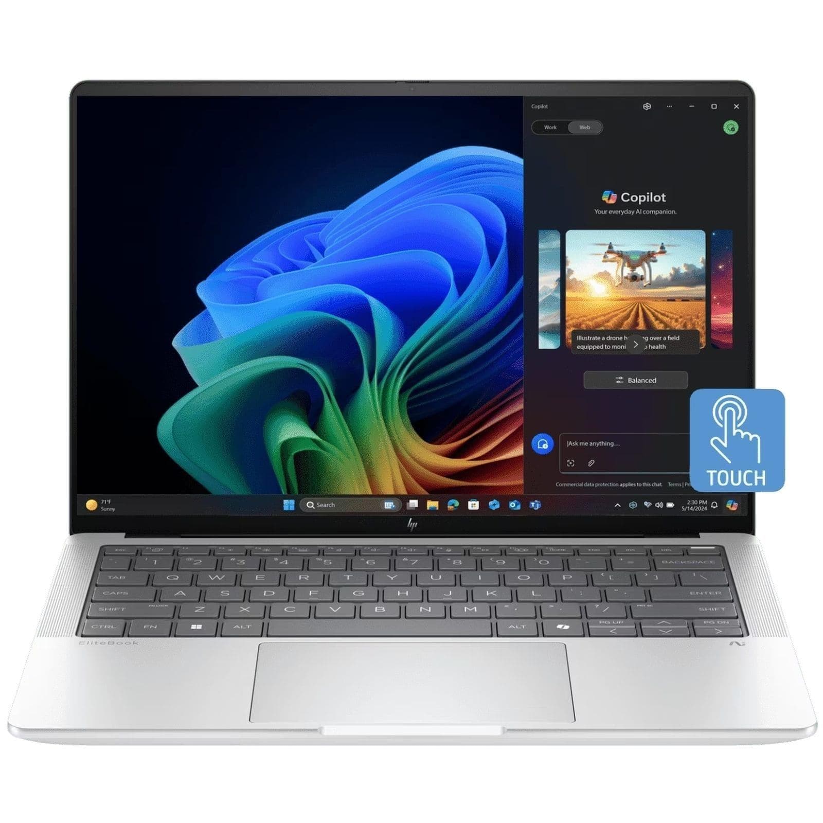 Ноутбук 14 HP EliteBook X G1a 2.8K Touch/AMD Ryzen 9 AI HX 375/64GB/1TB/UMA/W11P/Silver