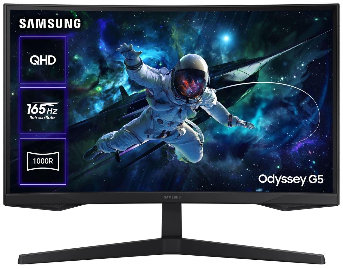 Монітор 27" Samsung Odyssey G5 Curved 2560x1440 (QHD, 2K) VA 165 Hz