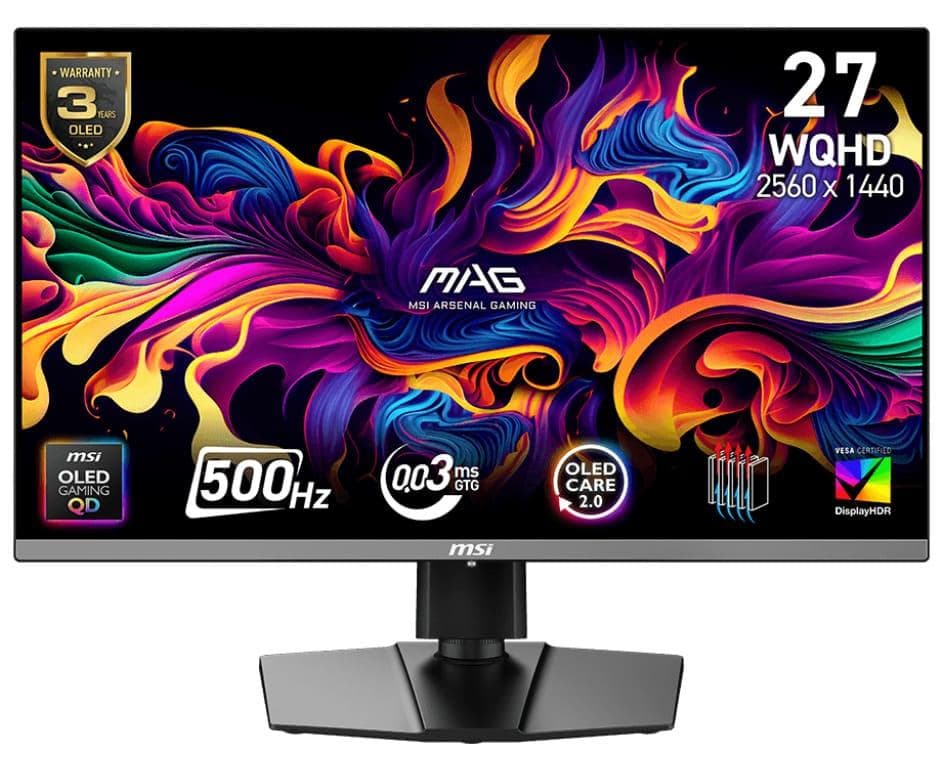 Монітор 26.5" MSI MAG 272QP X50 2560x1440 (QHD, 2K) QD-OLED 500 Hz
