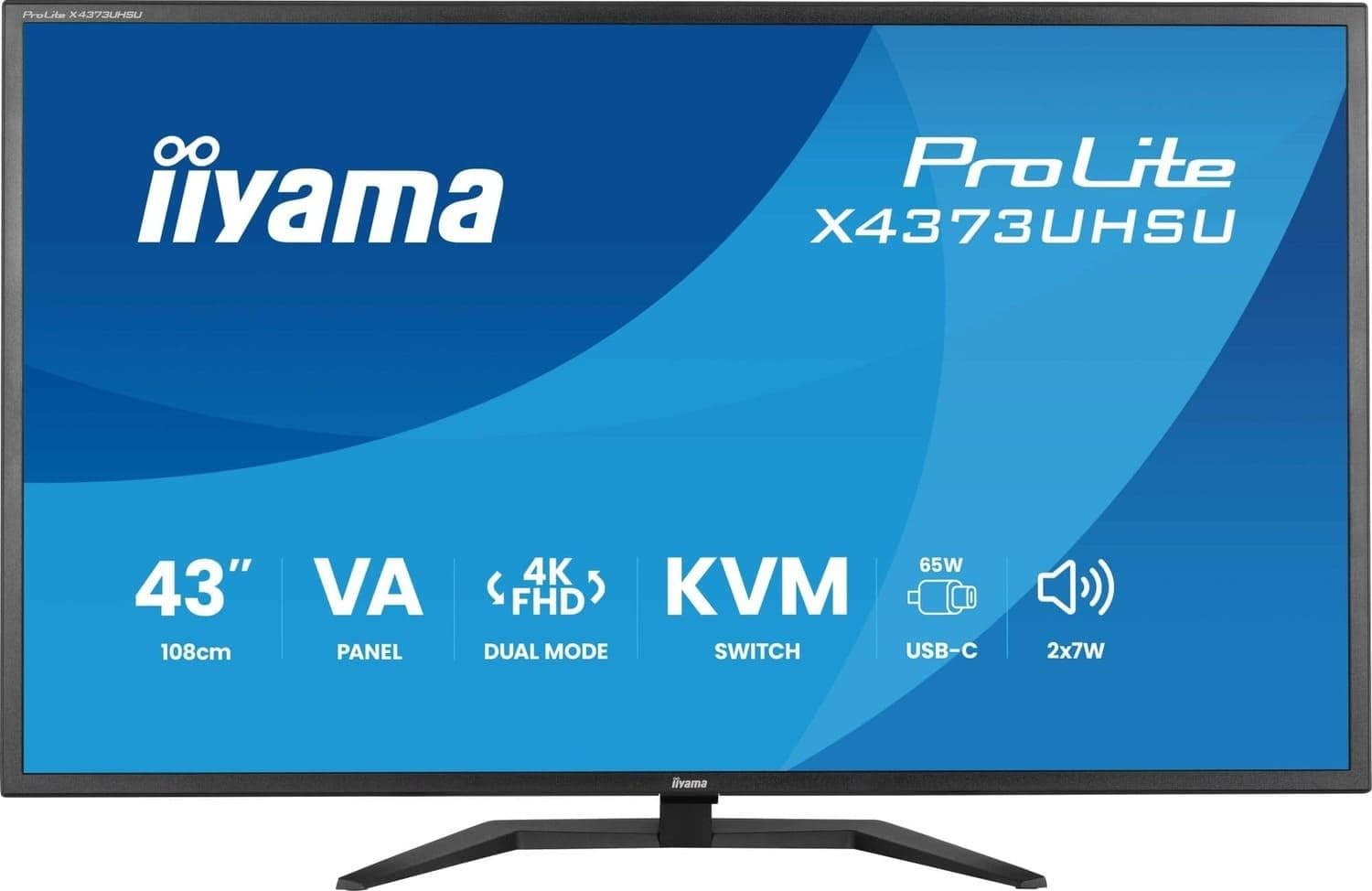 Монітор 42.51" Iiyama X4373UHSU-B2 3840х2160 (UHD 4K) VA 60 Hz
