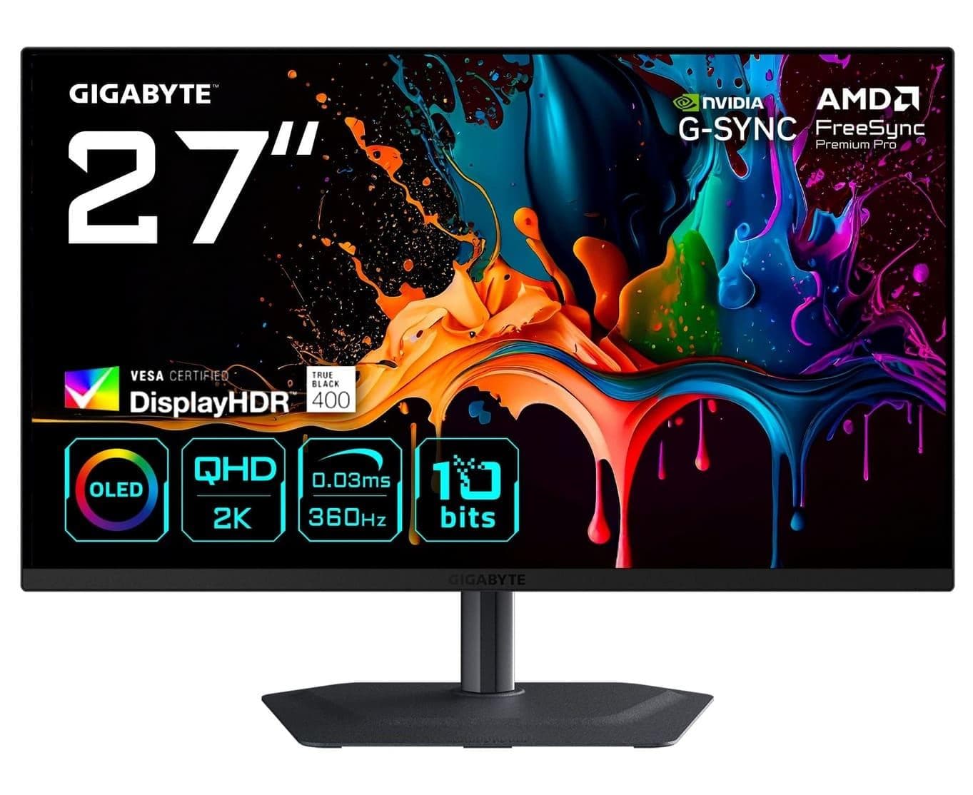 Монітор 27" Gigabyte MO27Q3 2560x1440 (QHD, 2K) QD-OLED 360 Hz