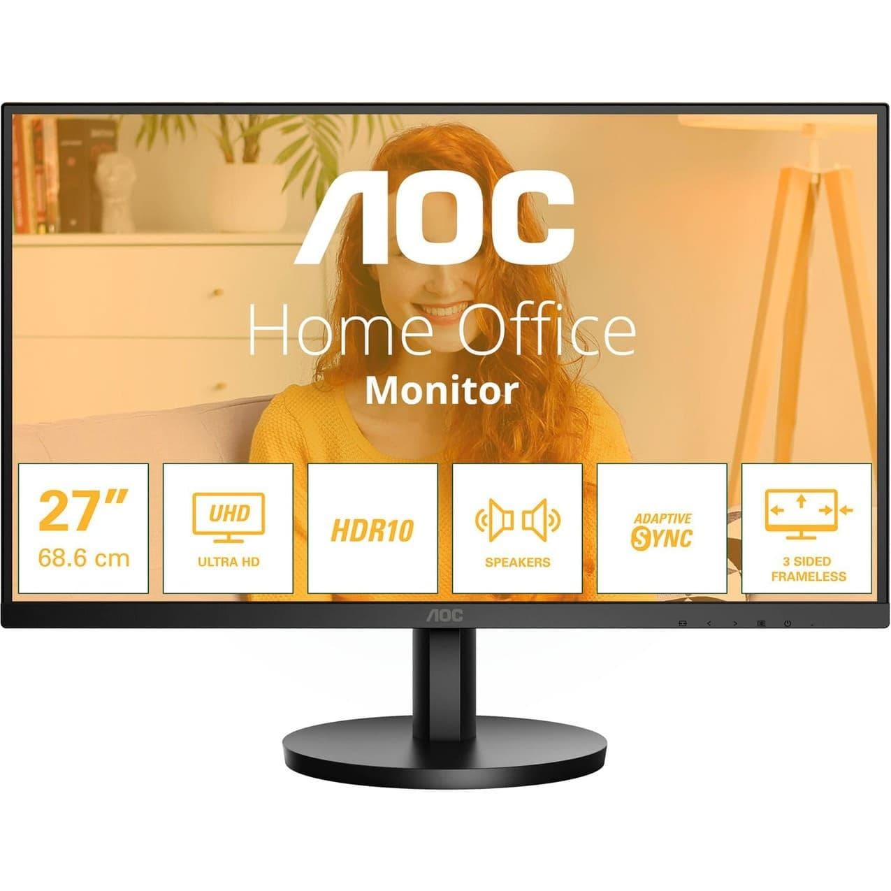 Монітор 27" AOC U27B3A 3840х2160 (UHD, 4K) IPS 60 Hz