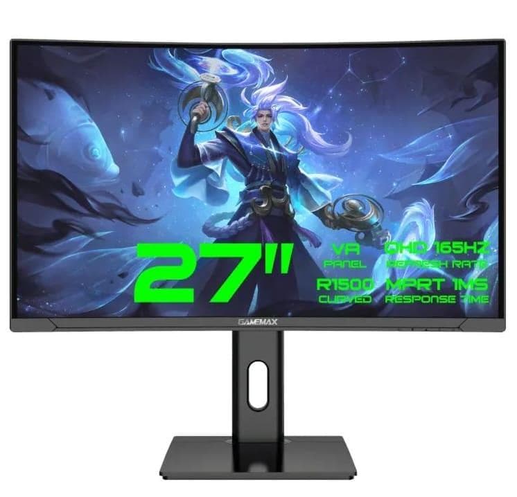 Монітор 27" GameMax GMX27C165Q Curved 2560x1440 (QHD, 2K) VA 165 Hz