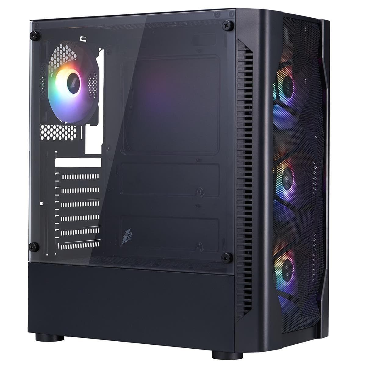 Корпус 1stPlayer D4-BK-4F1 Black без БЖ