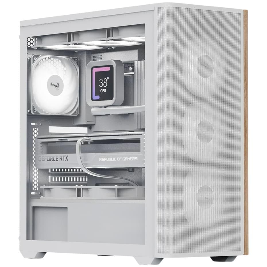 Корпус AeroCool D501A-G-WT-v2 (ACCM-DS01043.21) White без БП