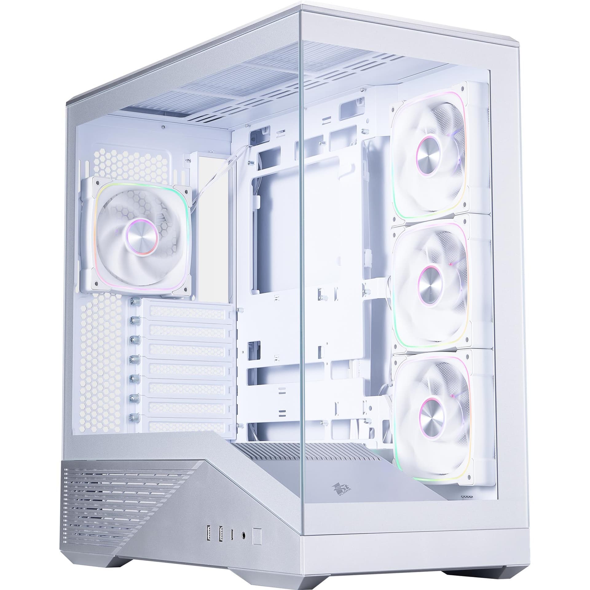 Корпус 1stPlayer GM7-SV-3FN7R-W-1FN7-W Silver