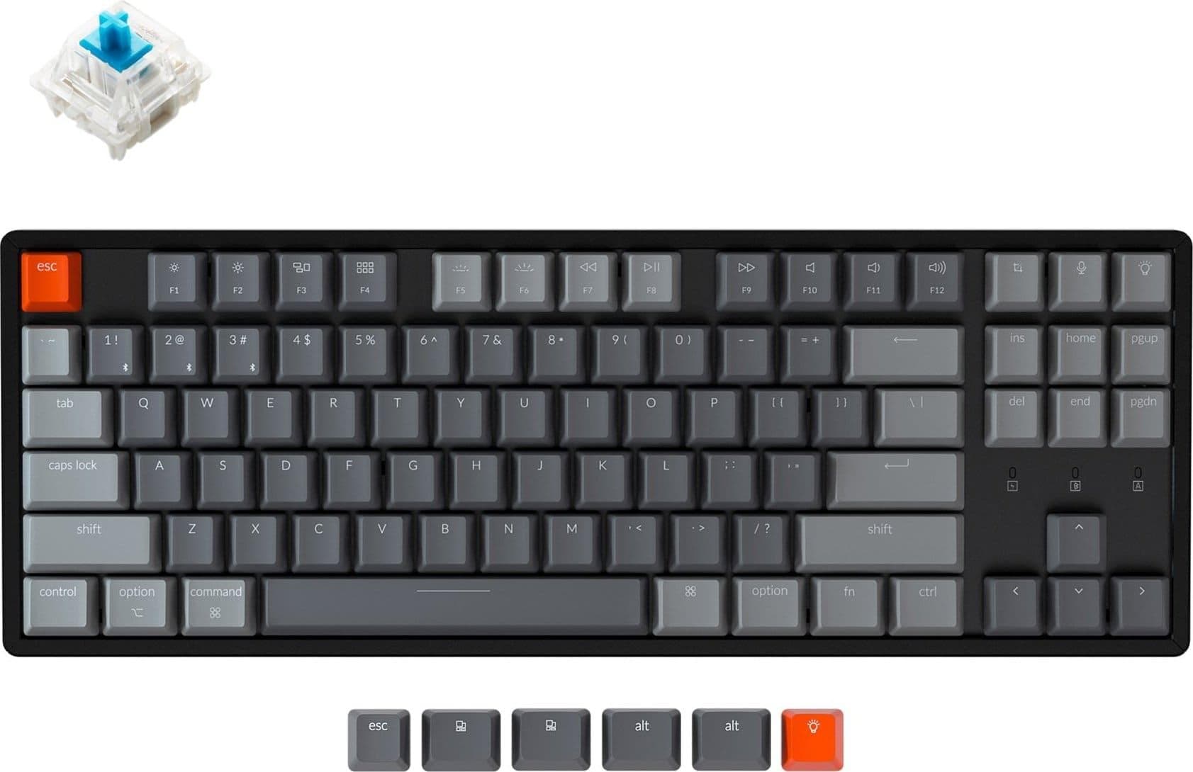 Клавіатура Keychron K8 87 Key Aluminum Frame Gateron RGB Blue (K8C2_KEYCHRON)
