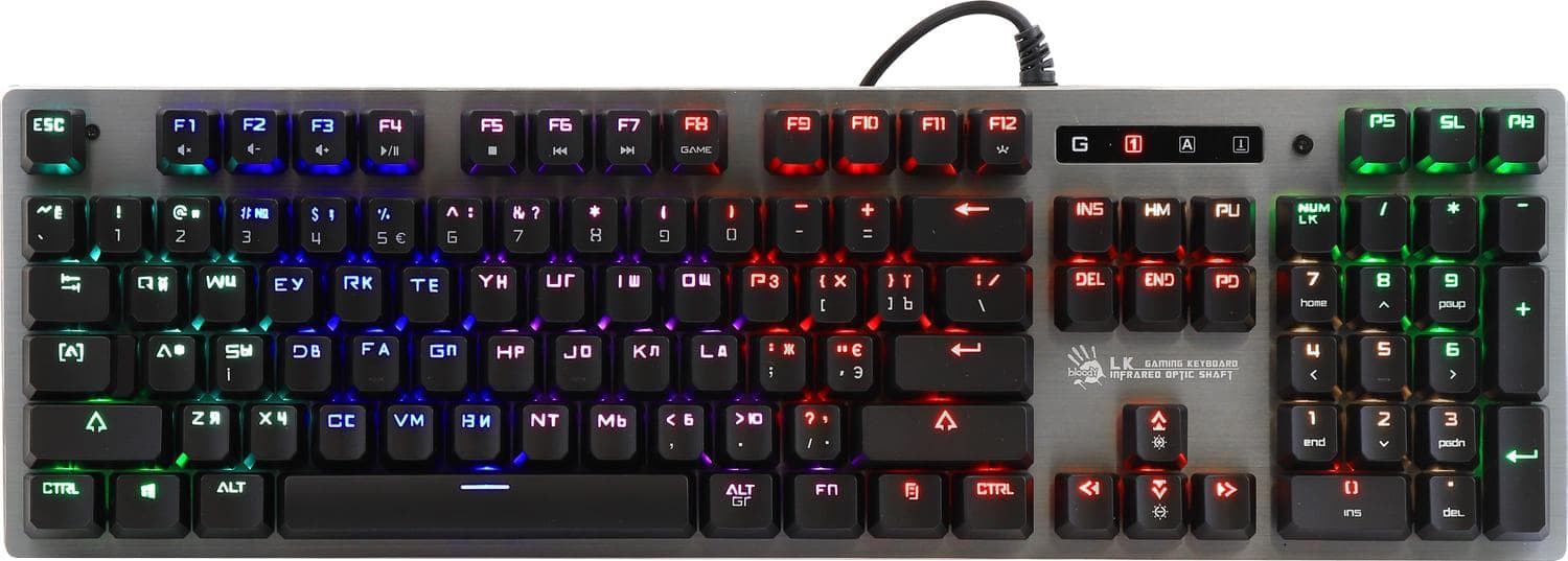 Клавіатура A4Tech Bloody B760 Green Switch RGB USB Grey