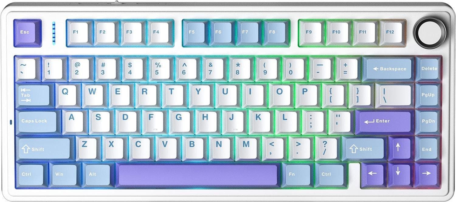 Клавіатура AULA F75 Gasket Reaper Hot-Swap PBT 2.4G Wireless/BT Purple
