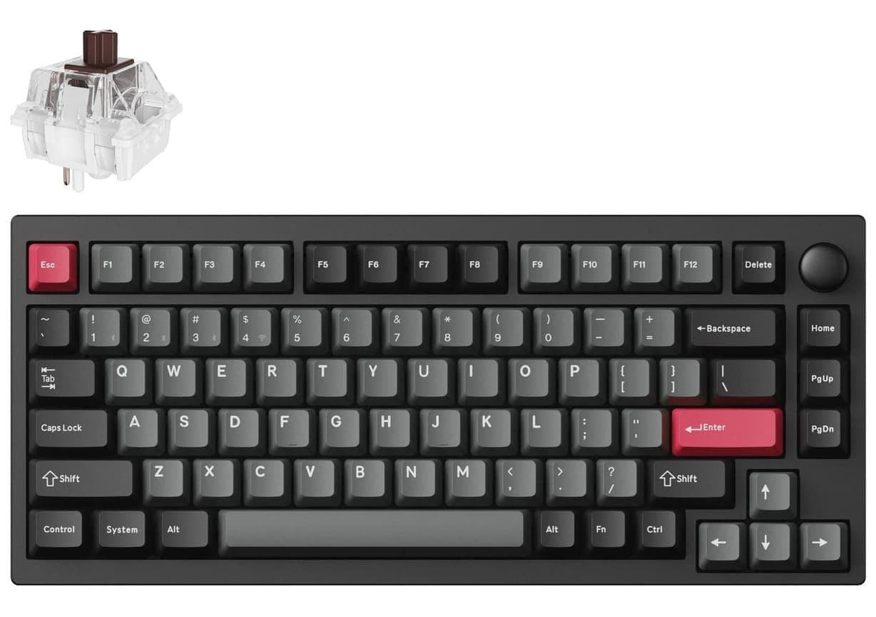 Клавіатура Lemokey P1 Pro Keychron Super Brown Wireless EN/UKR RGB Carbon Black