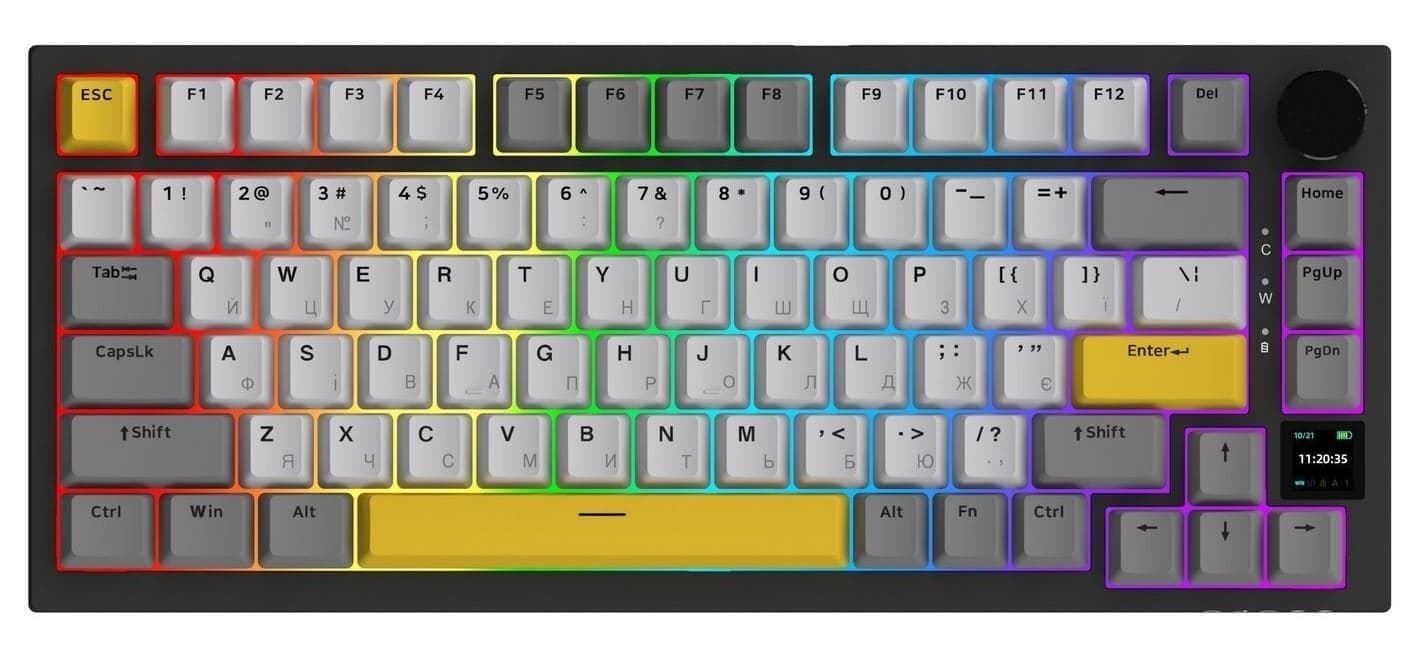 Клавіатура Ajazz AK820 PRO 75% Exploded Gift Switch Black RGB (AK820PRO-G-BGY)