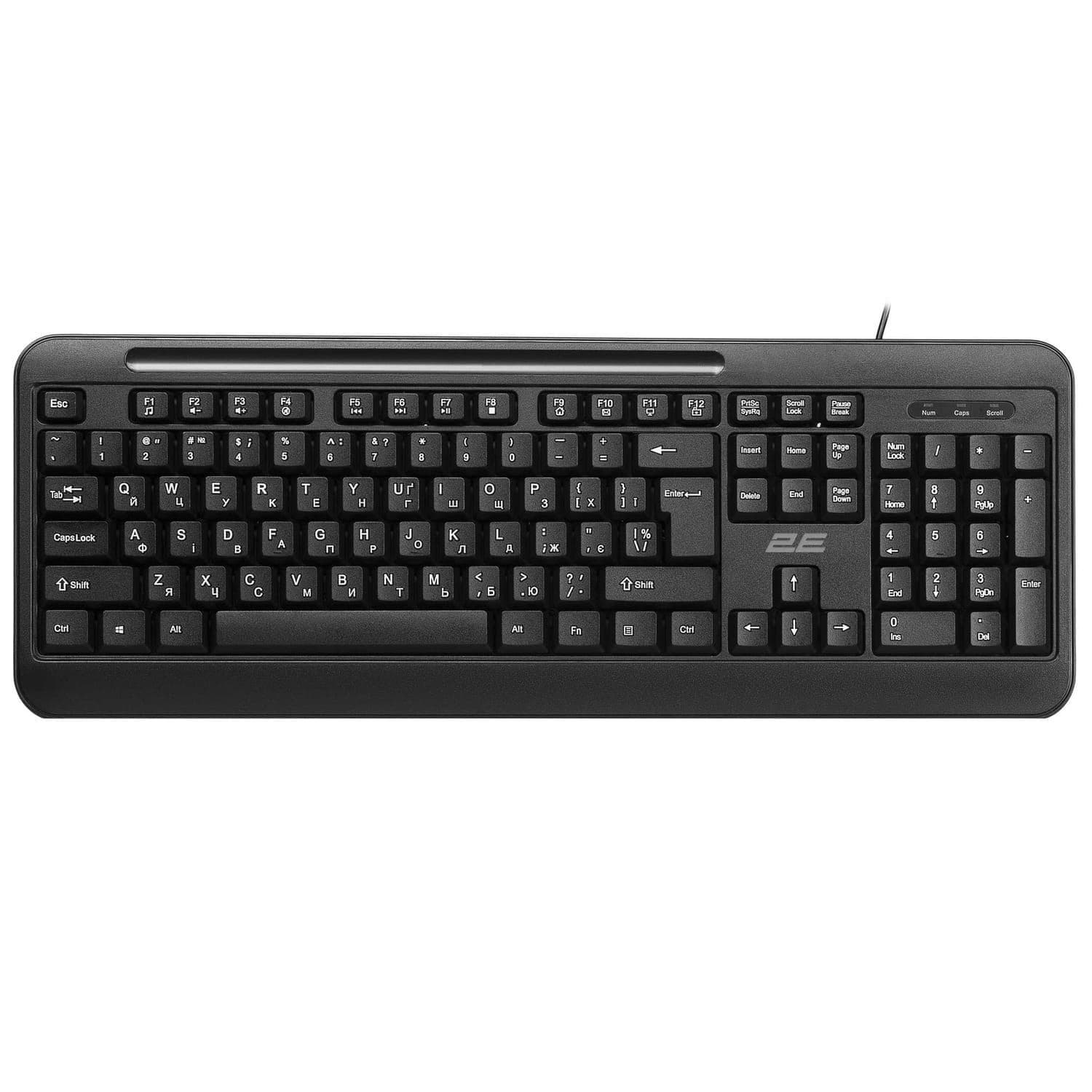 Клавіатура 2E KM1040 Full Size USB EN/UK Black