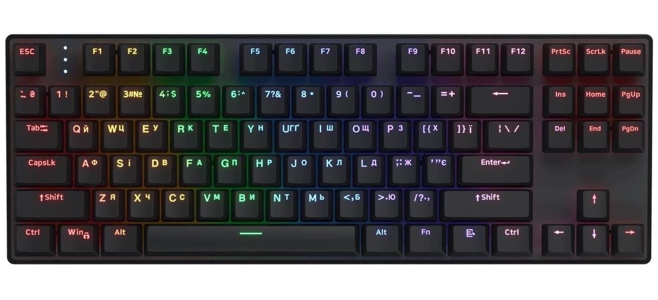 Клавіатура HATOR Icefall Mecha TKL Wireless Rainbow (HTK287UA) Black