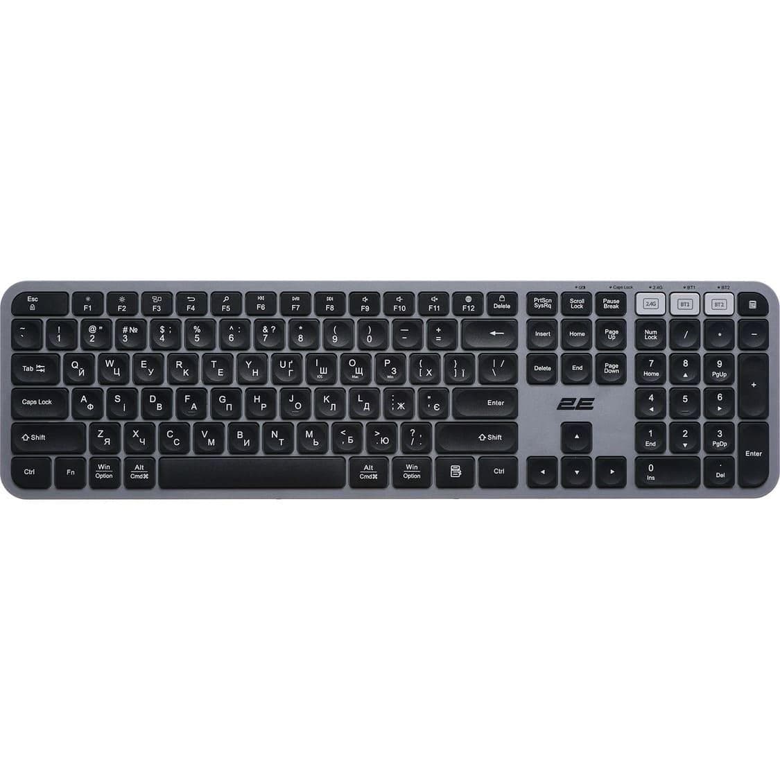Клавіатура 2E KS240 Wireless Ukr (2E-KS240WG) Gray