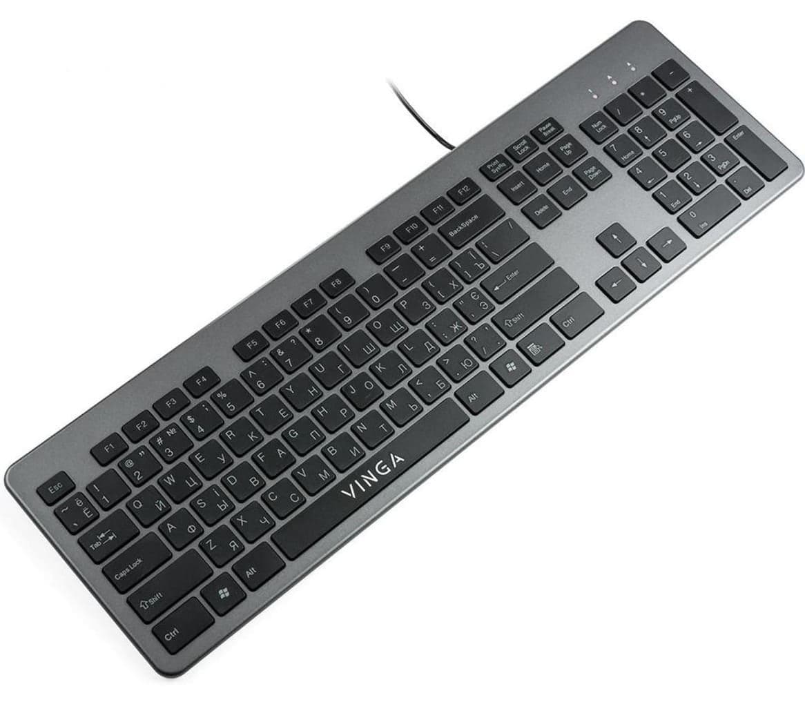 Клавіатура Vinga KB735 black-grey