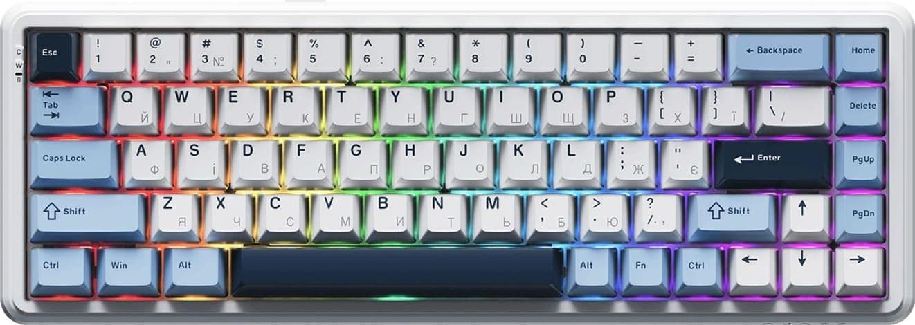Клавіатура Ajazz AK680 MAX (8+8K) Magnetic Switch Blue White Dark Blue Keycaps