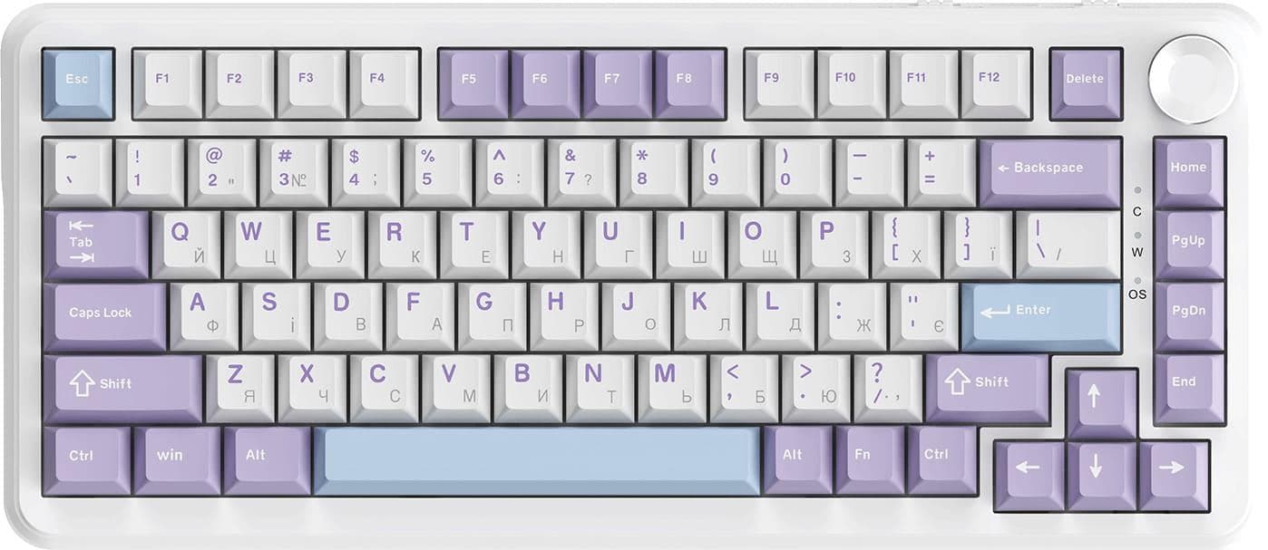 Клавіатура Ajazz AK820 MAX Magnetic switches Purple White Blue RGB