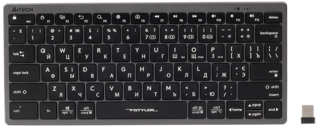 Клавіатура A4TECH Fstyler FBX51C Wireless Grey