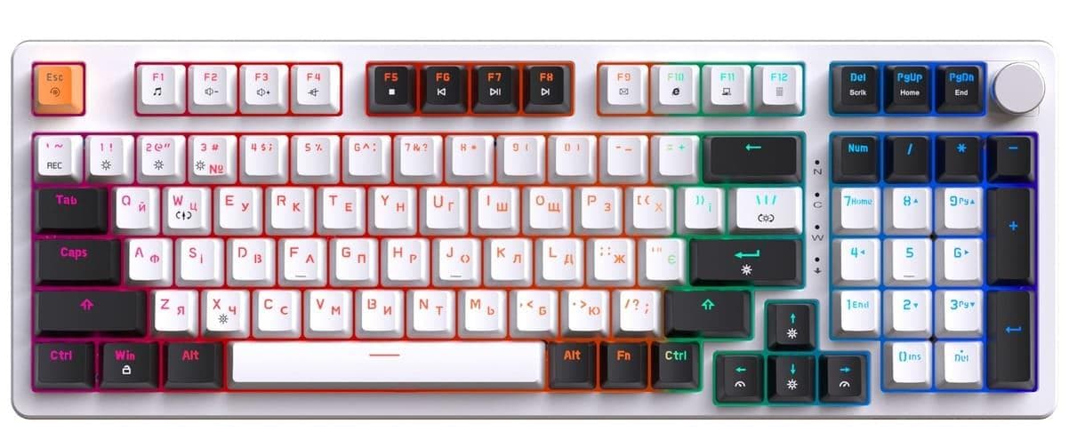 Клавіатура GamePro MK170W Outemu Red Hot-Swap RGB USB White