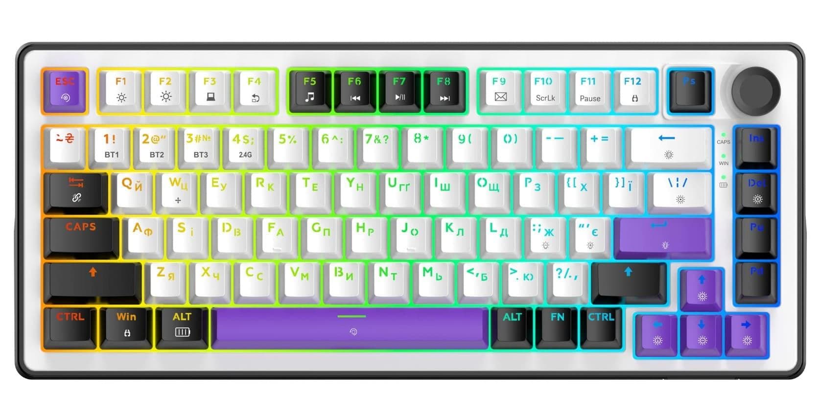 Клавіатура HATOR Hellyberry HK75 wireless White-Violet (HK75_wireless)