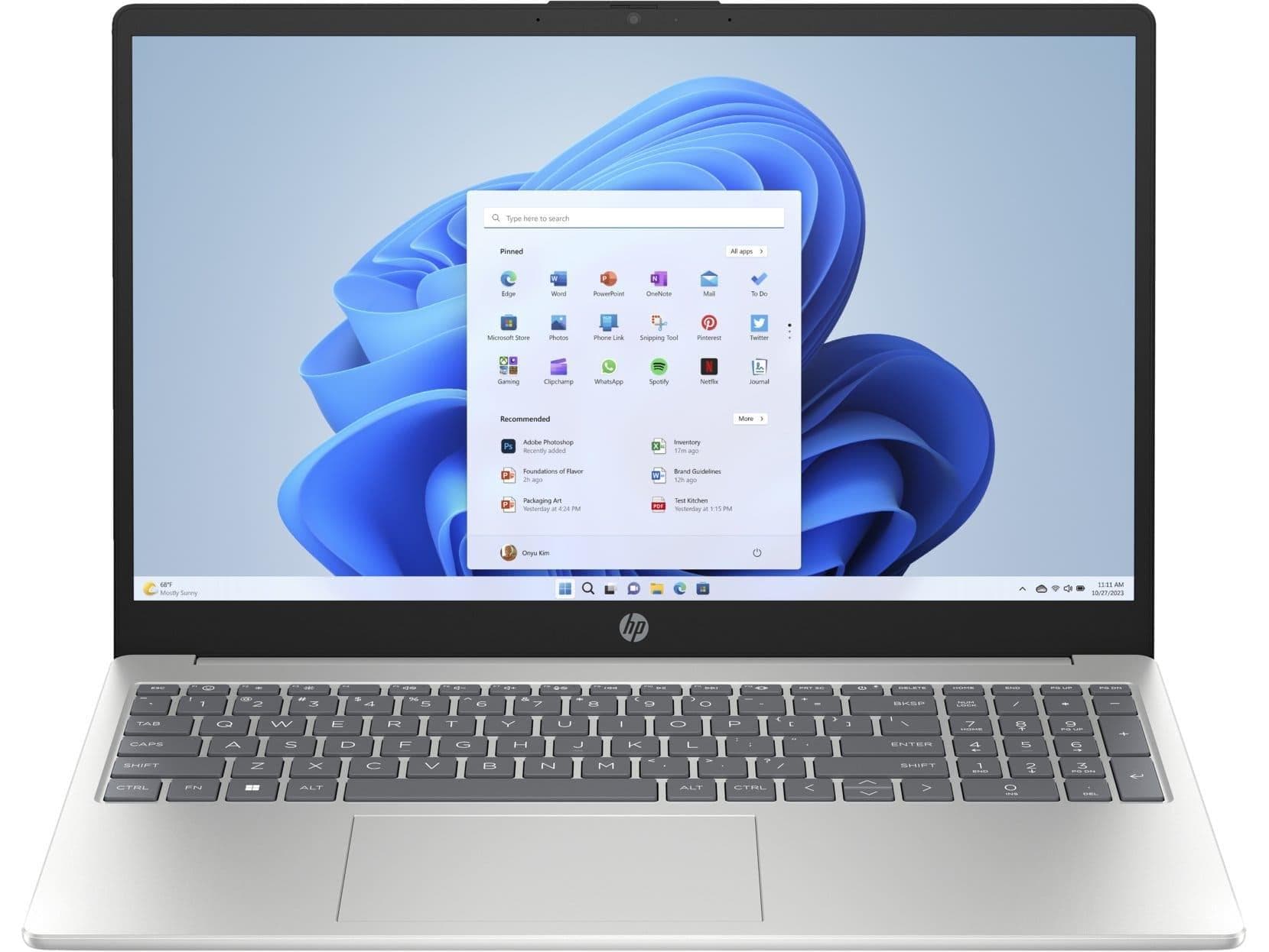 Ноутбук 15.6 HP 15-fc0299ua FHD IPS/Ryzen 3 7320U/8GB/512SSD/Radeon/DOS/Silver