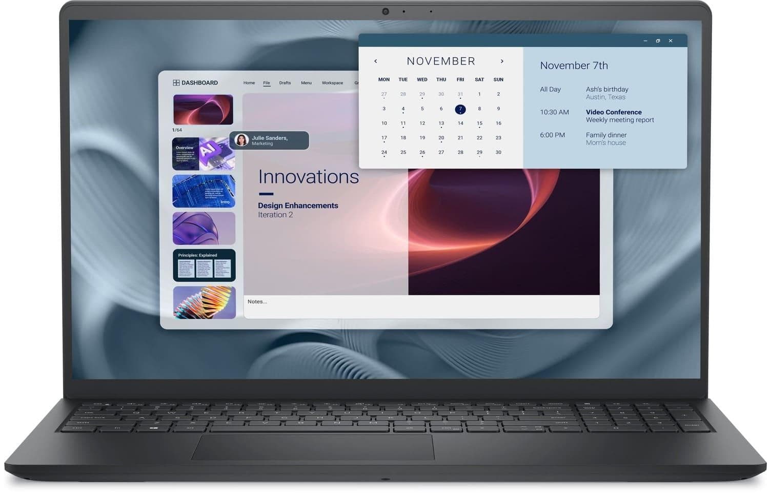 Ноутбук 15.6 Dell Pro 15 Essential FHD AG/Ryzen 5 7520U/8GB/512SSD/UMA/DOS/Black