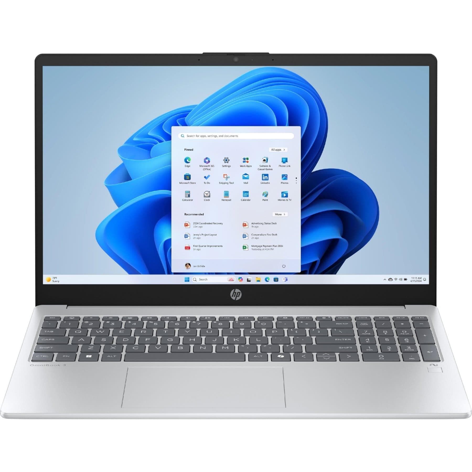 Ноутбук 15.6 HP OmniBook 3 15-fn0013ua FHD IPS/Ryzen AI 5 330/16GB/512SSD/Radeon/W11H