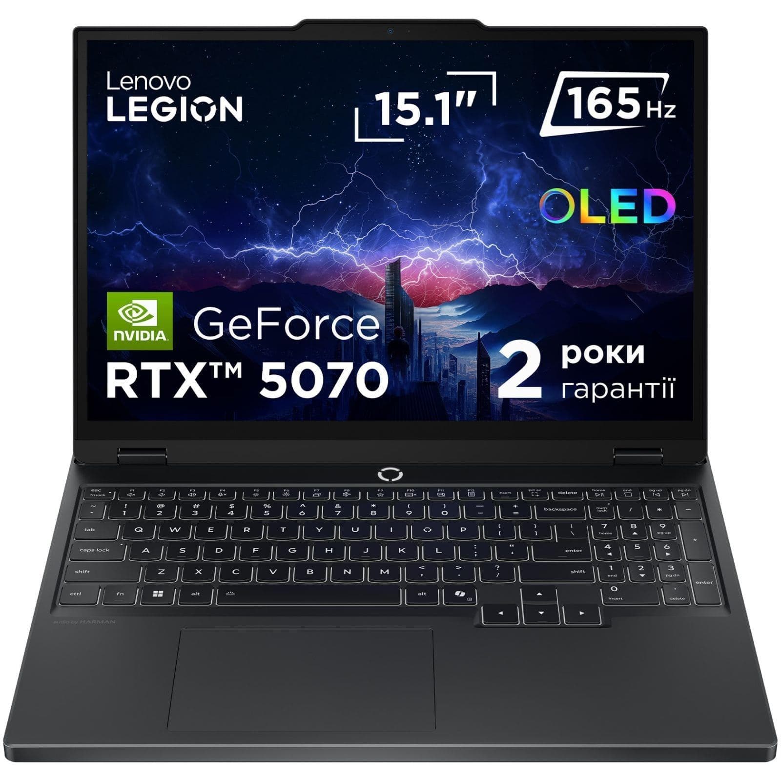 Ноутбук 15 Legion 5 15IRX10 2K OLED/Intel i7-14700HX/32GB/1TB/RTX 5070 8GB/DOS/Eclipse black
