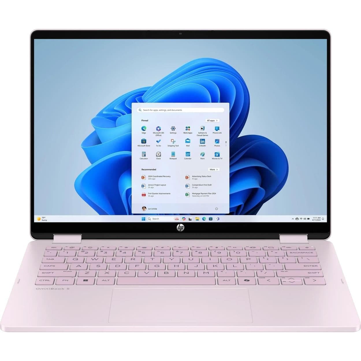 Ноутбук 14 HP OmniBook 5 Flip x360 2K IPS Touch/i5-120U/16GB/1TB/UMA/Win11/Pink