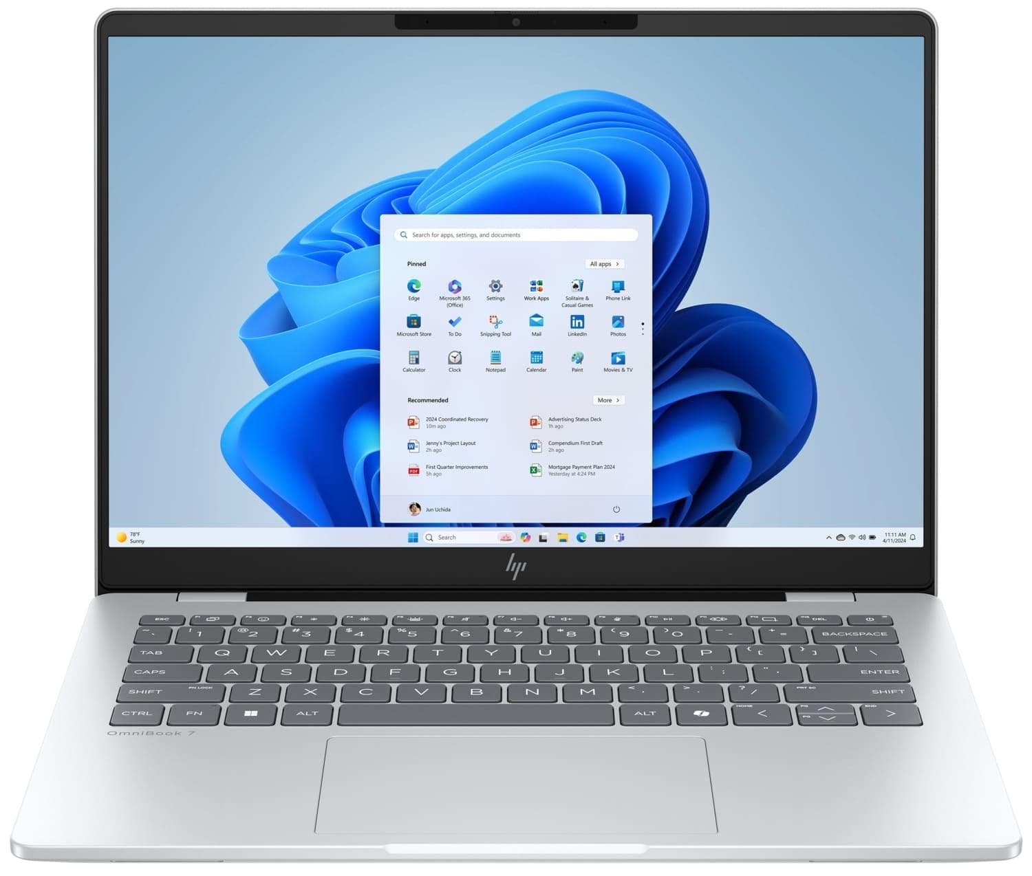 Ноутбук 14 HP OmniBook 7 14-fs0000ua WUXGA IPS AG/Intel 5-220H/24GB/1TB/UMA/W11P/Silver