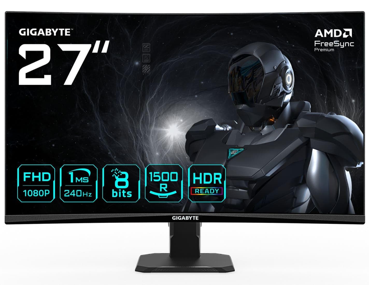 Монiтор 27" Gigabyte GS27FC2 Gaming Monitor Curved FHD VA 240Hz