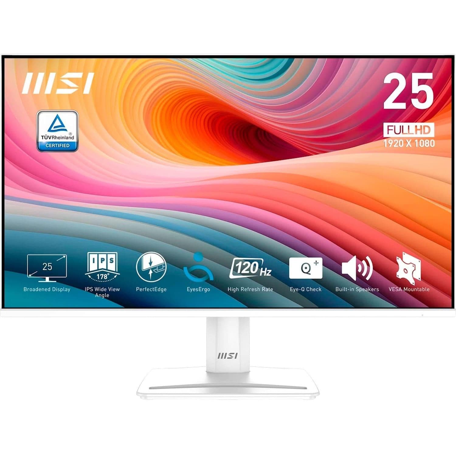 Монітор 25" MSI PRO MP251W E2 White FHD IPS 120Hz