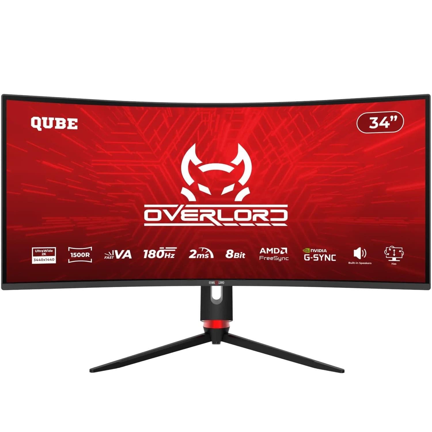 Монітор 34" QUBE Overlord C34UQ180H Curved UWQHD VA 180Hz