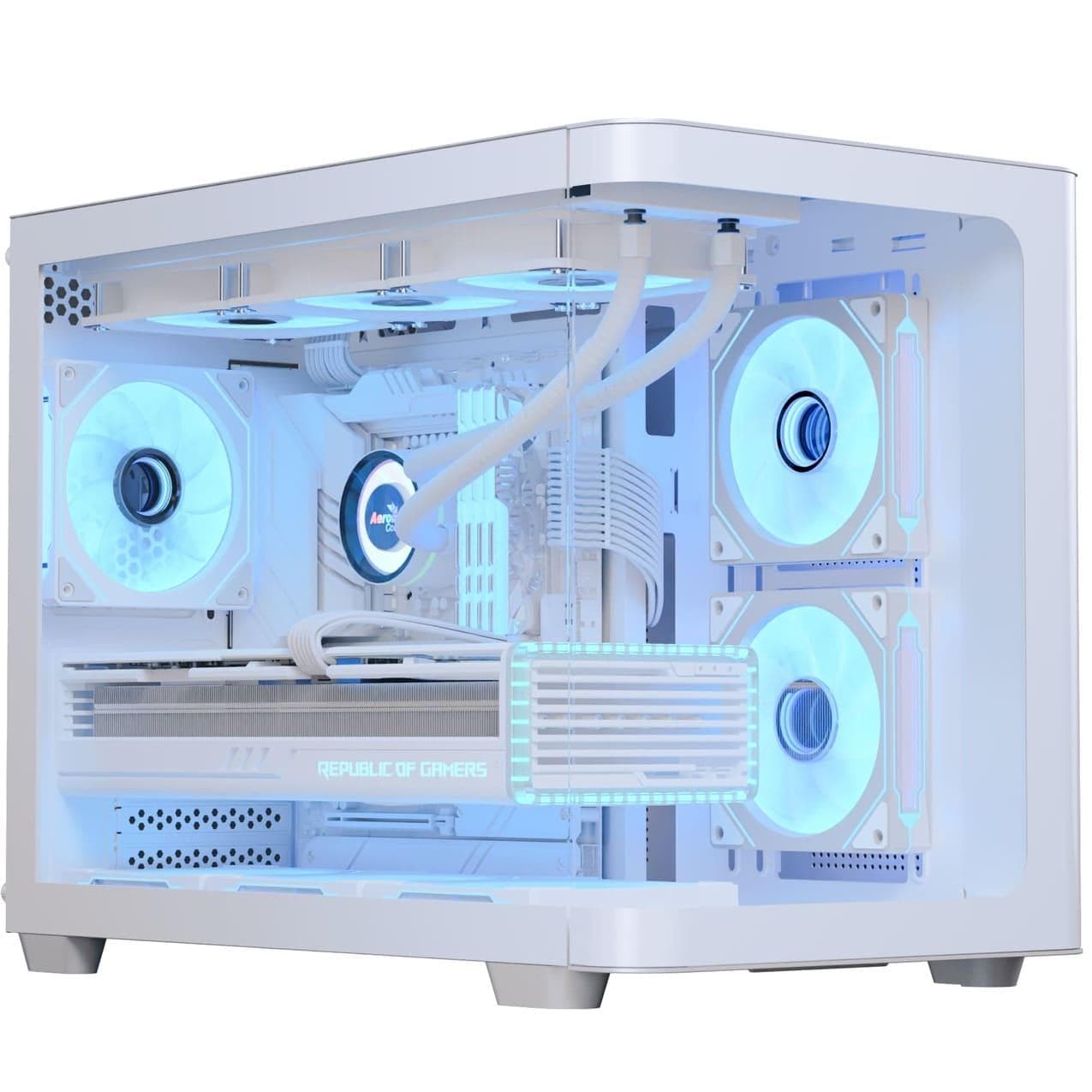 Корпус AeroCool P300C-G-WT-v1 (ACCS-PN02033.21) White без БП