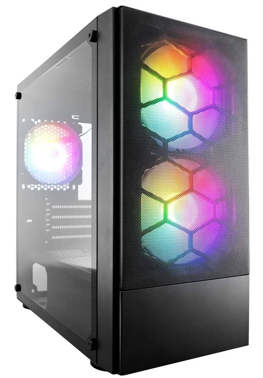 Корпус 1stPlayer X4-M-BK-2F1P-1F1 Black без БП