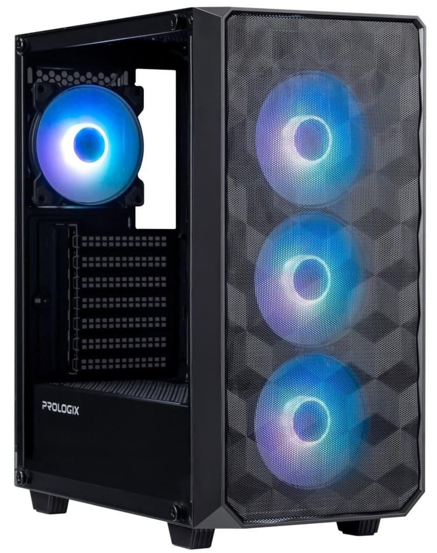 Корпус Prologix E120 Tempered Glass&Mesh Black