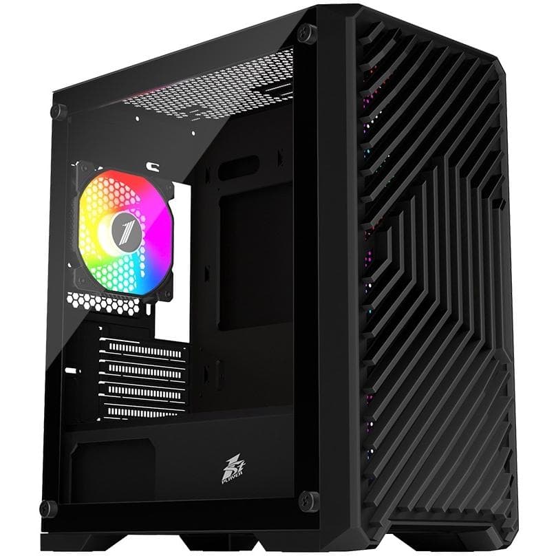 Корпус 1stPlayer T5-BK-4F1 Black без БЖ