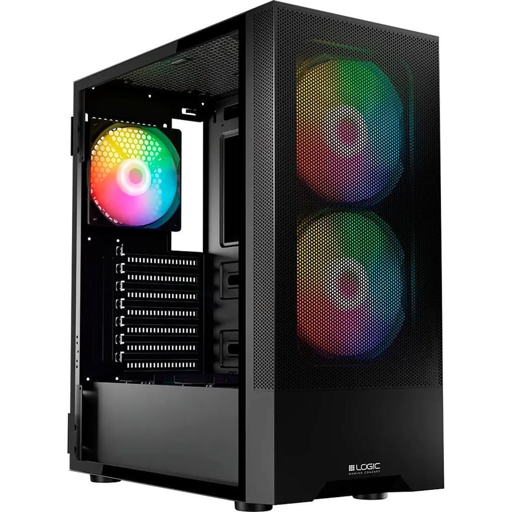 Корпус LogicConcept ARYA MESH+GLASS ARGB fans 2x140mm+1x120mm BLACK без БЖ ATX