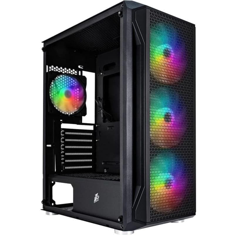 Корпус 1stPlayer X5-BK-4F1 Black без БП