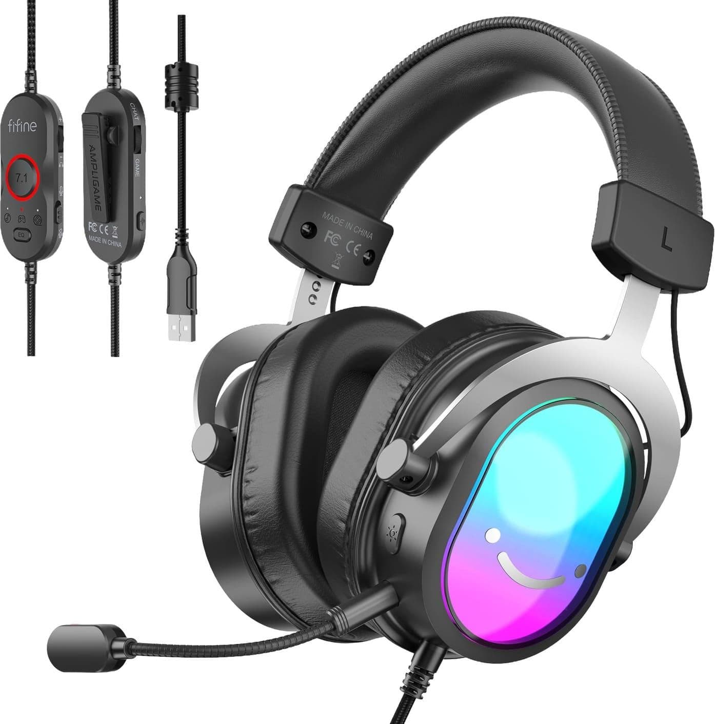 Ігрова гарнітура Fifine H16 7.1 RGB Black